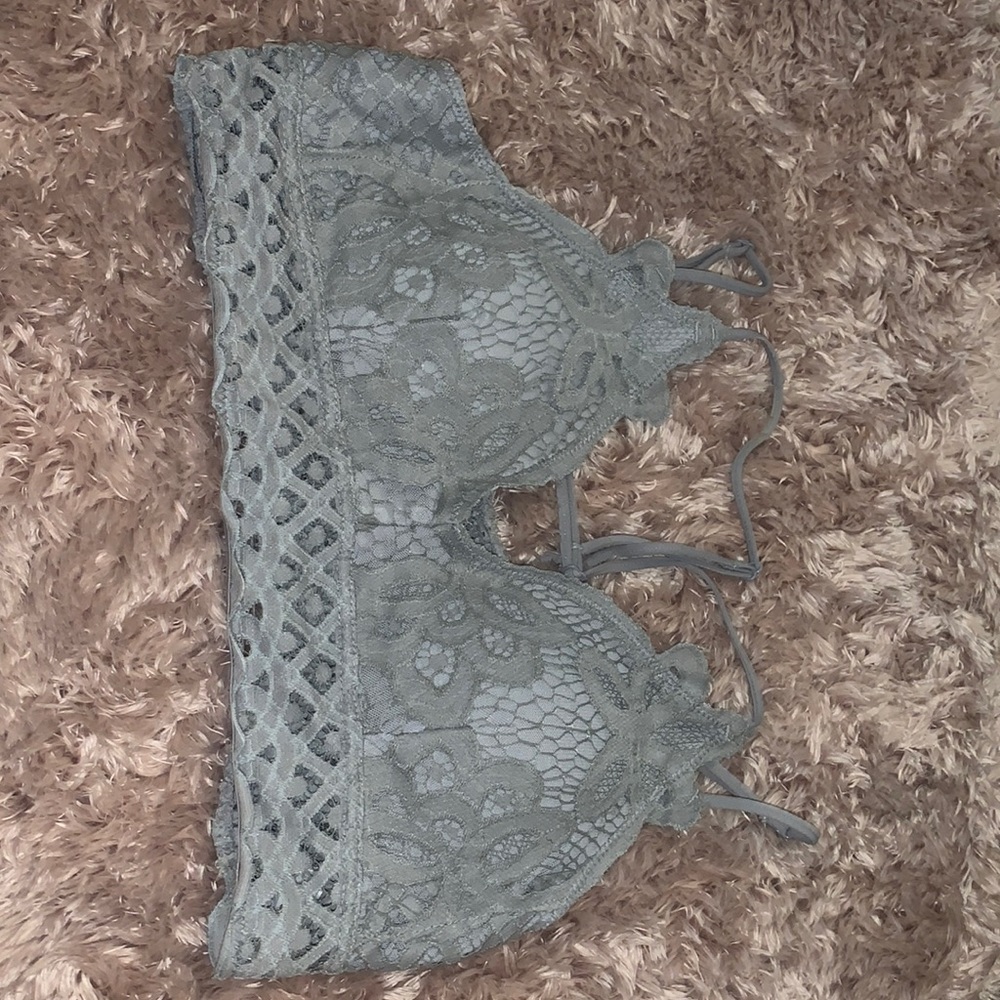 boho blue: Alex bralette, size Large, color grey